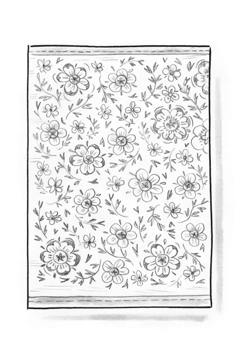 Desert Bloom -matto ekopuuvillaa