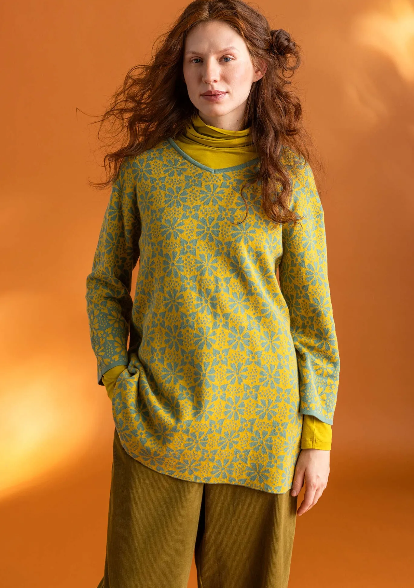 Freja-neuletunika ekopuuvillaa ja kierrätettyä puuvillaa