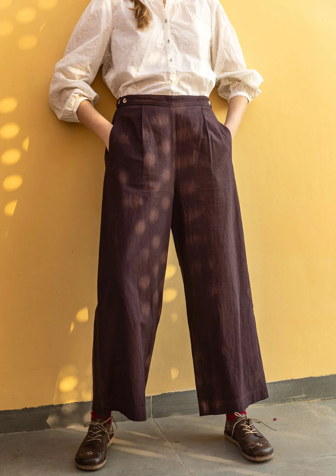 Kangashousut ”Stina” ekopuuvillaa