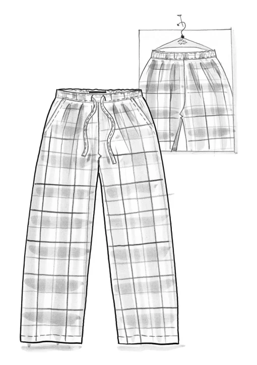 Kankaiset pyjamahousut "Skagen" ekopuuvillaa