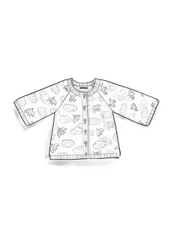 Neuletakki ”Flyttfågel” kierrätettyä villasekoitetta / kierrätettyä puuvillaa