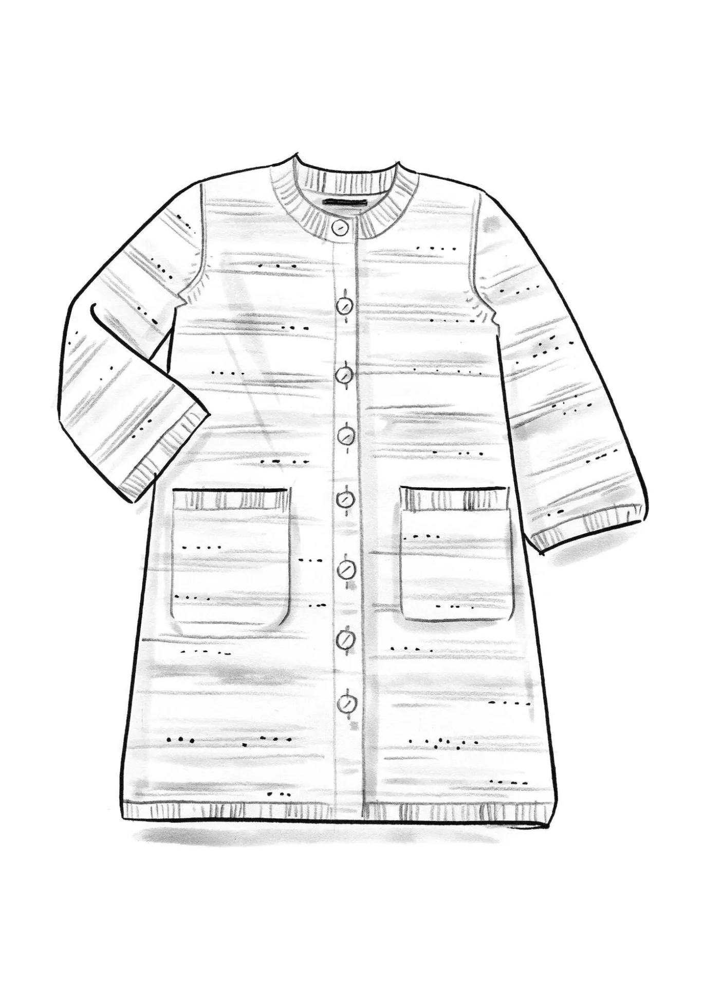 Pitkä neuletakki "Eckerö" space dye -värjättyä villaa