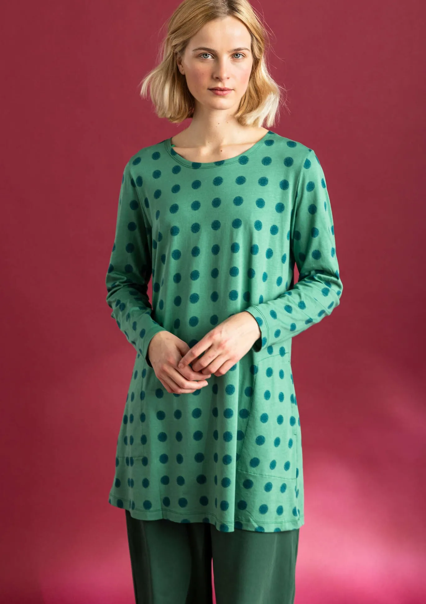 Trikootunika ”Tyra” ekopuuvillaa/modaalia