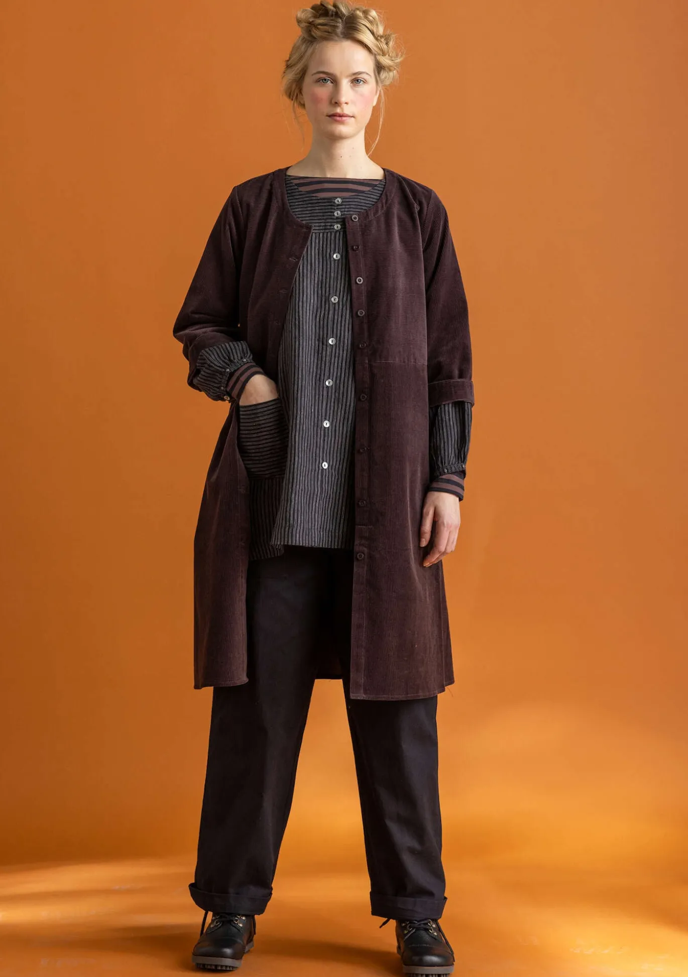 Vakosamettimekko ekopuuvillaa/elastaania.